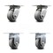 Service Caster 4 Inch Thermoplastic Caster Set with Roller Bearings 2 Swivel 2 Rigid SCC SCC-35S420-TPRRF-2-R-2 - alternate 1
